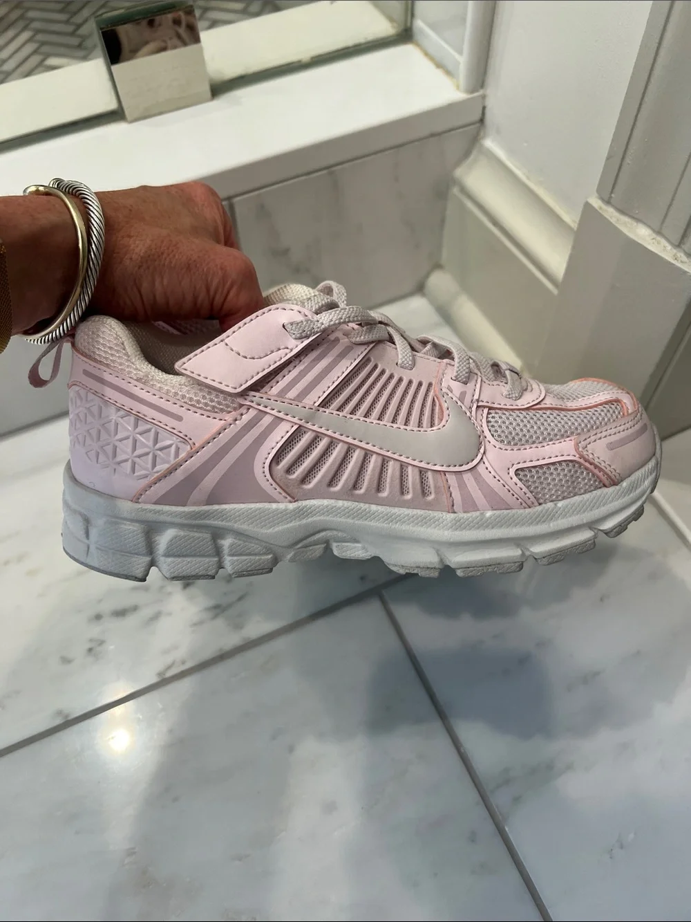 Nike Kids' Light Pink Mesh & Leather Sneakers